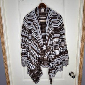 Faded Glory Women's Large (12-14) Western Poncho Style Open Front Cardigan